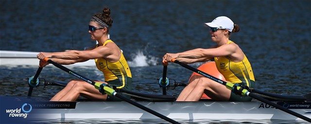 Anneka Reardon (b), Lucy Coleman (s), Lightweight Women's Double Sculls, Australia, 2023 World Rowing Championships, Belgrade, Serbia © Maren Derlien / MyRowingPhoto.com