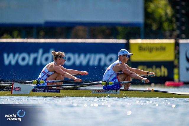 Annabel Caddick (b), Samuel Murray (s), PR3 Mixed Double Sculls, Great Britain, 2023 World Rowing Championships, Belgrade, Serbia © World Rowing/Benedict Tufnell