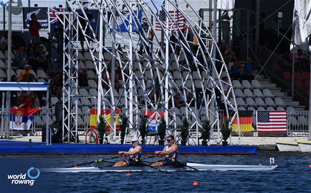 Jakub Podrazil (b), Jan Cincibuch (s), Men's Double Sculls, Czechia, 2023 World Rowing Championships, Belgrade, Serbia © Maren Derlien / MyRowingPhoto.com