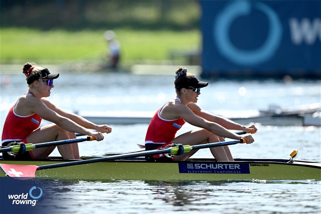 Salome Ulrich (b), Sofia Meakin (s), Women's Double Sculls, Switzerland, 2023 World Rowing Championships, Belgrade, Serbia © Detlev Seyb / MyRowingPhoto.com
