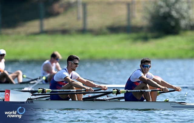 Enes Gok (b), Halil Kaan Koroglu (s), Lightweight Men's Double Sculls, Turkiye, 2023 World Rowing Championships, Belgrade, Serbia © Detlev Seyb / MyRowingPhoto.com