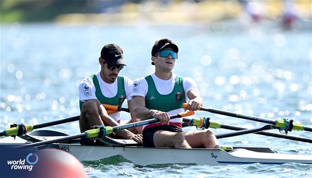 Miguel Angel Carballo Nieto (b), Alexis Bladimir Lopez Garcia (s), Lightweight Men's Double Sculls, Mexico, 2023 World Rowing Championships, Belgrade, Serbia © World Rowing/Benedict Tufnell
