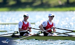 Niels Van Zandweghe (b), Tibo Vyvey (s), Lightweight Men's Double Sculls, Belgium, 2023 World Rowing Championships, Belgrade, Serbia © World Rowing/Benedict Tufnell