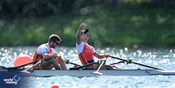 Dennis Carracedo Ferrero (b), Caetano Horta Pombo (s), Lightweight Men's Double Sculls, Spain, 2023 World Rowing Championships, Belgrade, Serbia © Detlev Seyb / MyRowingPhoto.com