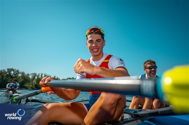 Dennis Carracedo Ferrero (b), Caetano Horta Pombo (s), Lightweight Men's Double Sculls, Spain, 2023 World Rowing Championships, Belgrade, Serbia © World Rowing/Benedict Tufnell