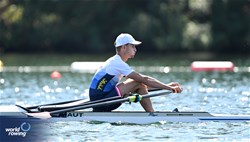 Lukas Reim, Lightweight Men's Single Sculls, Austria, 2023 World Rowing Championships, Belgrade, Serbia © Detlev Seyb / MyRowingPhoto.com