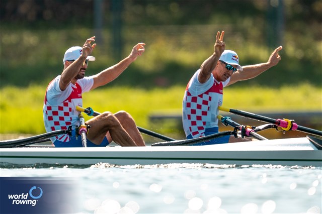 Martin Sinkovic (b), Valent Sinkovic (s), Men's Double Sculls, Croatia, 2023 World Rowing Championships, Belgrade, Serbia © World Rowing/Benedict Tufnell