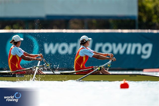 Shiyu Lu (b), Shuangmei Shen (s), Women's Double Sculls, People's Republic of China, 2023 World Rowing Championships, Belgrade, Serbia © World Rowing/Benedict Tufnell