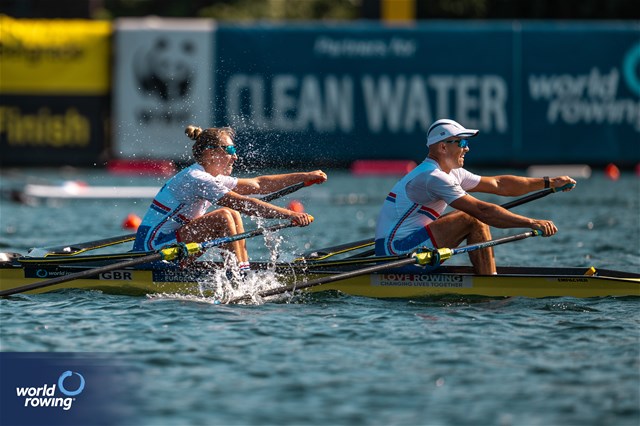 Annabel Caddick (b), Samuel Murray (s), PR3 Mixed Double Sculls, Great Britain, 2023 World Rowing Championships, Belgrade, Serbia © World Rowing/Benedict Tufnell