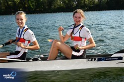 Luise Munch (b), Eva Hohoff (s), Lightweight Women's Pair, Germany, Silver, 2023 World Rowing Championships, Belgrade, Serbia © Detlev Seyb / MyRowingPhoto.com