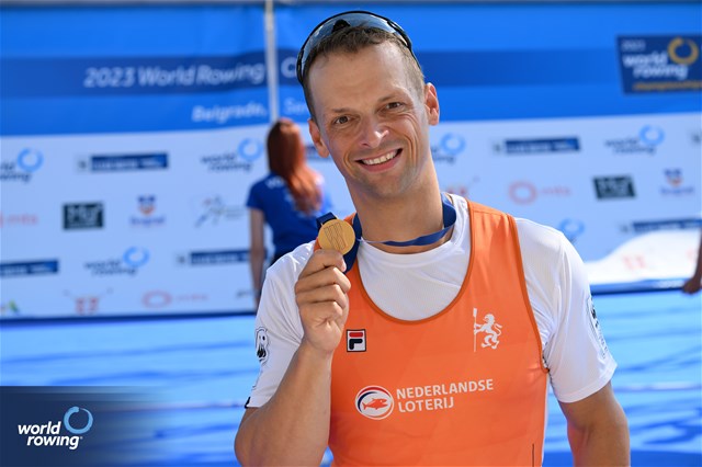 Cornelis De Koning, PR2 Men's Single Sculls, Netherlands, Gold, 2023 World Rowing Championships, Belgrade, Serbia © Detlev Seyb / MyRowingPhoto.com