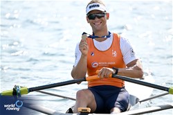 Cornelis De Koning, PR2 Men's Single Sculls, Netherlands, Gold, 2023 World Rowing Championships, Belgrade, Serbia © Detlev Seyb / MyRowingPhoto.com