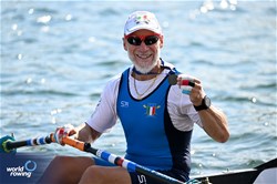 Gian Filippo Mirabile, PR2 Men's Single Sculls, Italy, Silver, 2023 World Rowing Championships, Belgrade, Serbia © World Rowing/Benedict Tufnell