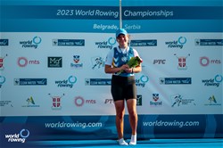 Anna Aisanova, PR2 Women's Single Sculls, Ukraine, Gold, 2023 World Rowing Championships, Belgrade, Serbia © World Rowing/Benedict Tufnell