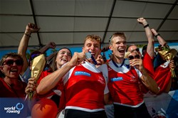 Jan Schaeuble (b), Raphael Ahumada Ireland (s), Lightweight Men's Double Sculls, Switzerland, Silver, 2023 World Rowing Championships, Belgrade, Serbia © World Rowing/Benedict Tufnell