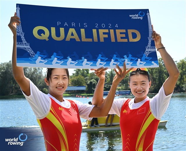 Shiyu Lu (b), Shuangmei Shen (s), Women's Double Sculls, People's Republic of China, 2023 World Rowing Championships, Belgrade, Serbia © Detlev Seyb / MyRowingPhoto.com