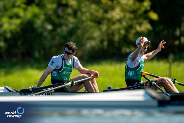 Daire Lynch (b), Philip Doyle (s), Men's Double Sculls, Ireland, 2023 World Rowing Championships, Belgrade, Serbia © World Rowing/Benedict Tufnell