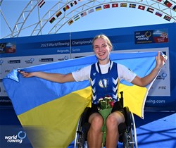 Anna Sheremet, PR1 Womens Single Sculls, Ukraine, Bronze, 2023 World Rowing Championships, Belgrade, Serbia © Detlev Seyb / MyRowingPhoto.com