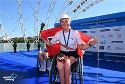 Birgit Skarstein, PR1 Womens Single Sculls, Norway, Gold, 2023 World Rowing Championships, Belgrade, Serbia © Detlev Seyb / MyRowingPhoto.com