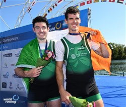 Daire Lynch (b), Philip Doyle (s), Men's Double Sculls, Ireland, Bronze, 2023 World Rowing Championships, Belgrade, Serbia © Detlev Seyb / MyRowingPhoto.com