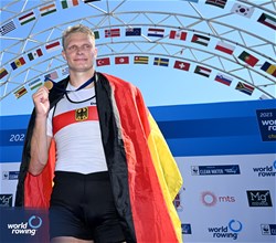 Oliver Zeidler, Men's Single Sculls, Germany, Gold, 2023 World Rowing Championships, Belgrade, Serbia © Detlev Seyb / MyRowingPhoto.com