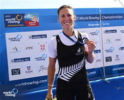 Emma Twigg, Women's Single Sculls, New Zealand, Silver, 2023 World Rowing Championships, Belgrade, Serbia © Detlev Seyb / MyRowingPhoto.com
