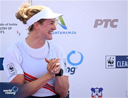Birgit Skarstein, PR1 Womens Single Sculls, Norway, Gold, 2023 World Rowing Championships, Belgrade, Serbia © Detlev Seyb / MyRowingPhoto.com