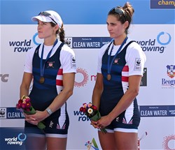 Kristina Wagner (b), Sophia Vitas (s), Women's Double Sculls, United States of America, Bronze, 2023 World Rowing Championships, Belgrade, Serbia © Detlev Seyb / MyRowingPhoto.com