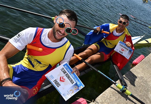Florin Arteni (b), Ciprian Tudosa (s), Men's Double Sculls, Romania, 2023 World Rowing Championships, Belgrade, Serbia © Detlev Seyb / MyRowingPhoto.com