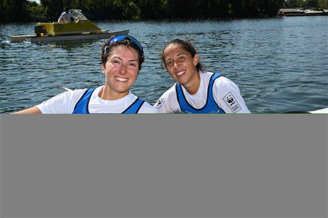 Stefania Buttignon (b), Federica Cesarini (s), Women's Double Sculls, Italy, 2023 World Rowing Championships, Belgrade, Serbia © Detlev Seyb / MyRowingPhoto.com