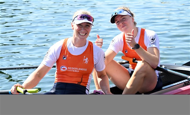 Nika Johanna Vos (b), Lisa Scheenaard (s), Women's Double Sculls, Netherlands, 2023 World Rowing Championships, Belgrade, Serbia © Detlev Seyb / MyRowingPhoto.com