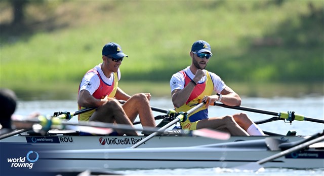 Florin Arteni (b), Ciprian Tudosa (s), Men's Double Sculls, Romania, 2023 World Rowing Championships, Belgrade, Serbia © Detlev Seyb / MyRowingPhoto.com
