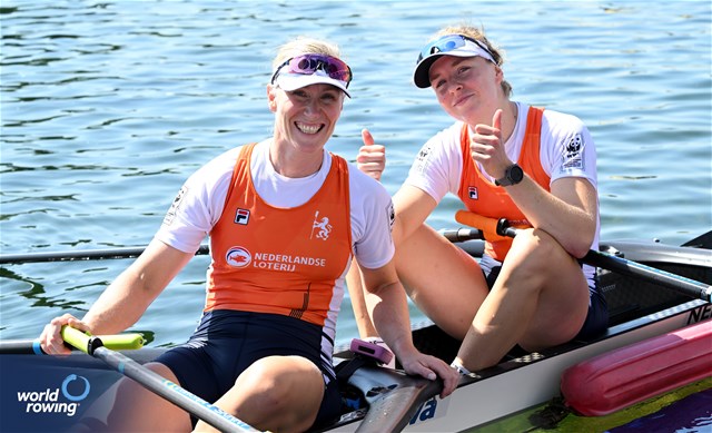 Nika Johanna Vos (b), Lisa Scheenaard (s), Women's Double Sculls, Netherlands, 2023 World Rowing Championships, Belgrade, Serbia © Detlev Seyb / MyRowingPhoto.com