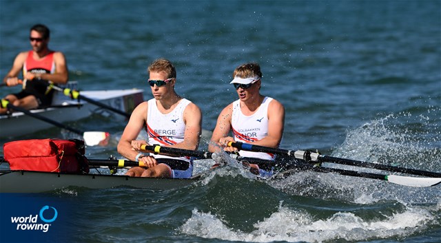 Einar Solbakken (b), Andreas Erichsen Berge (s), Coastal  Men's Double Sculls, Norway Rowing Team, Norway, 2023 World Rowing Coastal Championships, Barletta, Italy / © Detlev Seyb / MyRowingPhoto.com