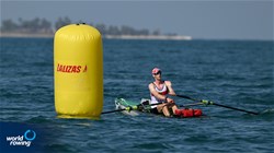 Malte Hein, Coastal Men's Solo, Allemannia von 1866 e. V., Hamburg, Germany, 2023 World Rowing Coastal Championships, Barletta, Italy / © Detlev Seyb / MyRowingPhoto.com