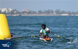 Lunga Mcetywa, Coastal Men's Solo, South Africa Coastal Rowing Association, South Africa, 2023 World Rowing Coastal Championships, Barletta, Italy / © Detlev Seyb / MyRowingPhoto.com