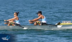 Alejandra Caro (b), Antonio Javier Barbero Vega (s), Coastal Mixed Double Sculls, Club Maritimo Linene, Spain, 2023 World Rowing Coastal Championships, Barletta, Italy / © Detlev Seyb / MyRowingPhoto.com