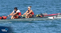 Clare Jamison (b), Charles Cousins (s), Coastal Mixed Double Sculls, Mumbles Amateur RC (WSRA), Great Britain, 2023 World Rowing Coastal Championships, Barletta, Italy / © Detlev Seyb / MyRowingPhoto.com