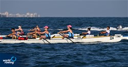 Elena Joana Armeli (b), Riccardo Peretti (s), Coastal Mixed Double Sculls, Canottieri Mondello ASD, Italy, 2023 World Rowing Coastal Championships, Barletta, Italy / © Detlev Seyb / MyRowingPhoto.com