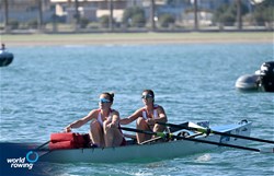 Martina Fanfani (b), Gaia Chiavini (s), Coastal Women's Double Sculls, Societe Nautique de Monaco, Italy, 2023 World Rowing Coastal Championships, Barletta, Italy / © Detlev Seyb / MyRowingPhoto.com