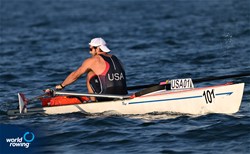 Christopher Bak, Coastal Men's Solo, Next Level Rowing, United States of America, 2023 World Rowing Coastal Championships, Barletta, Italy / © Detlev Seyb / MyRowingPhoto.com