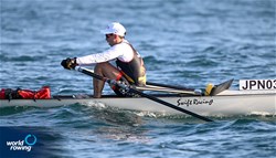 Masataka Tanaka, Coastal Men's Solo, Uozaki Rowing Club, Japan, 2023 World Rowing Coastal Championships, Barletta, Italy / © Detlev Seyb / MyRowingPhoto.com