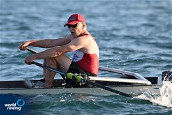 Charles Hauss, Coastal Men's Solo, Aviron Lachine, Canada, 2023 World Rowing Coastal Championships, Barletta, Italy / © Detlev Seyb / MyRowingPhoto.com