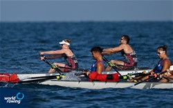 Matthew Dunham (b), Jackie Kiddle (s), Coastal Mixed Double Sculls, New Zealand Rowing, New Zealand, 2023 World Rowing Coastal Championships, Barletta, Italy / © Detlev Seyb / MyRowingPhoto.com