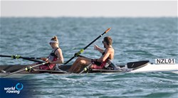 Matthew Dunham (b), Jackie Kiddle (s), Coastal Mixed Double Sculls, New Zealand Rowing, New Zealand, 2023 World Rowing Coastal Championships, Barletta, Italy / © Detlev Seyb / MyRowingPhoto.com