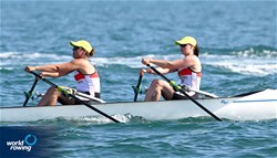 Rebecca Mozarski (b), Anja Nordmann (s), Coastal Women's Double Sculls, Ruderklub Flensburg e.V, Germany, 2023 World Rowing Coastal Championships, Barletta, Italy / © Detlev Seyb / MyRowingPhoto.com
