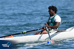 Lunga Mcetywa, Coastal Men's Solo, South Africa Coastal Rowing Association, South Africa, 2023 World Rowing Coastal Championships, Barletta, Italy / © Detlev Seyb / MyRowingPhoto.com
