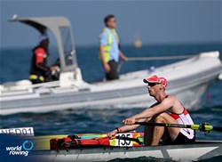 Malte Hein, Coastal Men's Solo, Allemannia von 1866 e. V., Hamburg, Germany, 2023 World Rowing Coastal Championships, Barletta, Italy / © Detlev Seyb / MyRowingPhoto.com