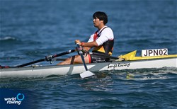 Kosuke Nagai, Coastal Men's Solo, Uozaki Rowing Club, Japan, 2023 World Rowing Coastal Championships, Barletta, Italy / © Detlev Seyb / MyRowingPhoto.com