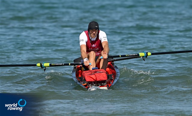 Charles Cousins, Coastal Men's Solo, Mumbles Amateur RC (WSRA), Great Britain, 2023 World Rowing Coastal Championships, Barletta, Italy / © Detlev Seyb / MyRowingPhoto.com